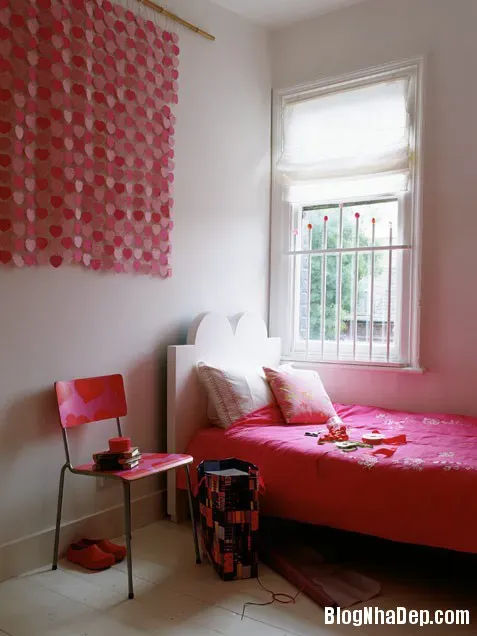 Căn phòng ngủ màu hồng ngọt ngào dành cho các bé gái