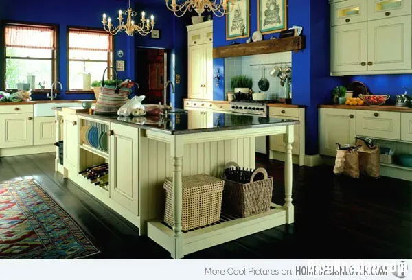 Nhà bếp xinh đẹp hài hòa với gam màu xanh